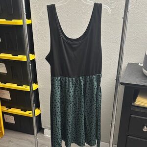 Black and Green Polka Dot Dress